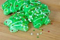 Christmas tree sugar cookies