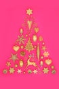 Christmas Tree Surreal Gold Bauble Decoration Royalty Free Stock Photo