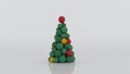 Christmas tree symbol made of clay balls 3D render illustration