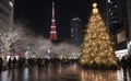 Christmas tree in Tokyo with beautiful night light