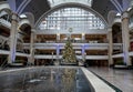 Christmas tree in Tower City Center in Downtown Cleveland, Ohio. USA Royalty Free Stock Photo