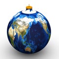 Christmas tree toy in the form of a globe Royalty Free Stock Photo