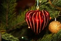 Christmas tree toy with red heart