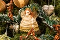 Christmas tree toys balls, stars, angel, hearts. Christmas and New Year. Royalty Free Stock Photo