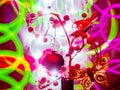 Christmas tree toys with blurred, sparkling and abstract background Royalty Free Stock Photo