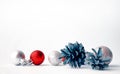 Christmas tree toys on a white background. Christmas decorations Royalty Free Stock Photo