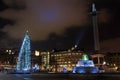 Christmas tree on Trafalgar Square, London Royalty Free Stock Photo