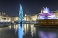 Christmas Tree in the Trafalgar Square in London, UK Royalty Free Stock Photo