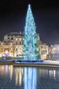 The Christmas Tree on Trafalgar Square on London, United Kingdom Royalty Free Stock Photo