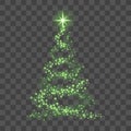 Christmas tree on transparent background. Green Christmas tree as symbol of Happy New Year, Merry Christmas holiday Royalty Free Stock Photo