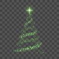 Christmas tree on transparent background. Green Christmas tree as symbol of Happy New Year, Merry Christmas holiday Royalty Free Stock Photo