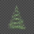 Christmas tree on transparent background. Green Christmas tree as symbol of Happy New Year, Merry Christmas holiday Royalty Free Stock Photo