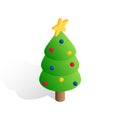 Christmas tree in trendy isometric style