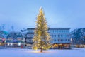 Christmas Tree in Tromso Norway, Tromso At Winter Time Royalty Free Stock Photo