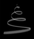 Christmas tree twisted in the form of lacing from a baseball. Vector 3d illustration on a black