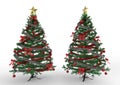 Christmas tree two views Royalty Free Stock Photo