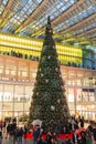 Christmas tree under the canopy, ChÃÂ¢telet Les Halles, Paris, France. Royalty Free Stock Photo