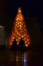 Christmas Tree in Valletta - people Christmas in Valletta, Malta. Holidays background. Royalty Free Stock Photo