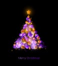 Christmas tree. Vector greeting Royalty Free Stock Photo