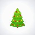 Christmas tree. Vector. Tree icon in flat design