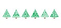 Christmas tree vector icons, stylized geometric shapes. Holiday illustration