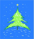 Christmas tree - vector illustration. Royalty Free Stock Photo
