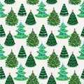 Christmas tree vector ornament star xmas gift seamless pattern design holiday celebration winter season party plant. Royalty Free Stock Photo