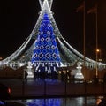 Christmas tree in Vilnius Cathedral Square Royalty Free Stock Photo