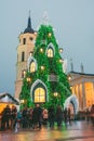 Christmas tree in Vilnius Lithuania 2015 Royalty Free Stock Photo