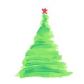 Christmas tree watercolor vector