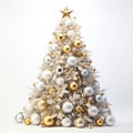 Christmas tree white colored with gold and silver ornaments