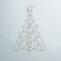 Christmas Tree White Stars PiAd Royalty Free Stock Photo