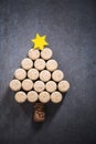 Christmas tree from wine corks Royalty Free Stock Photo