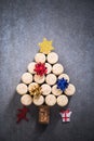 Christmas tree from wine corks Royalty Free Stock Photo