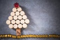 Christmas tree for wine lover, natural wine cork Royalty Free Stock Photo