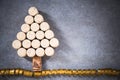 Christmas tree for wine lover, natural wine cork Royalty Free Stock Photo