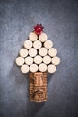 Christmas tree for wine lover, natural wine cork Royalty Free Stock Photo