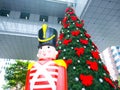 Christmas tree and wooden soldier decoration