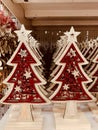 Christmas tree wooden toy decoration on the shelf for your design