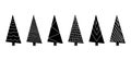 Christmas tree, xmas vector icon. New Year fir and pine set. Black silhouettes. Holiday ilustration Royalty Free Stock Photo