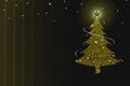 Christmas tree on the yellow texure background