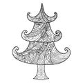 Christmas tree, zendoodle design element