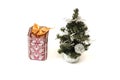 Christmas treee and gift Royalty Free Stock Photo