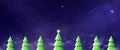 Christmas trees against the background of the starry sky. Copy space. Place for your text. New Year`s banner. New Year`s Royalty Free Stock Photo