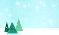 Christmas trees on blue background. Banner. Copy space Royalty Free Stock Photo