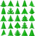 Christmas trees collection Royalty Free Stock Photo