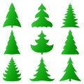 Christmas trees collection Royalty Free Stock Photo