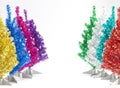 Christmas trees decoration line up