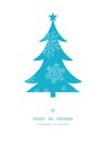 Christmas trees frame blue snowflakes textile Royalty Free Stock Photo