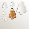 Christmas trees gingerbread cap green natural paper 3D